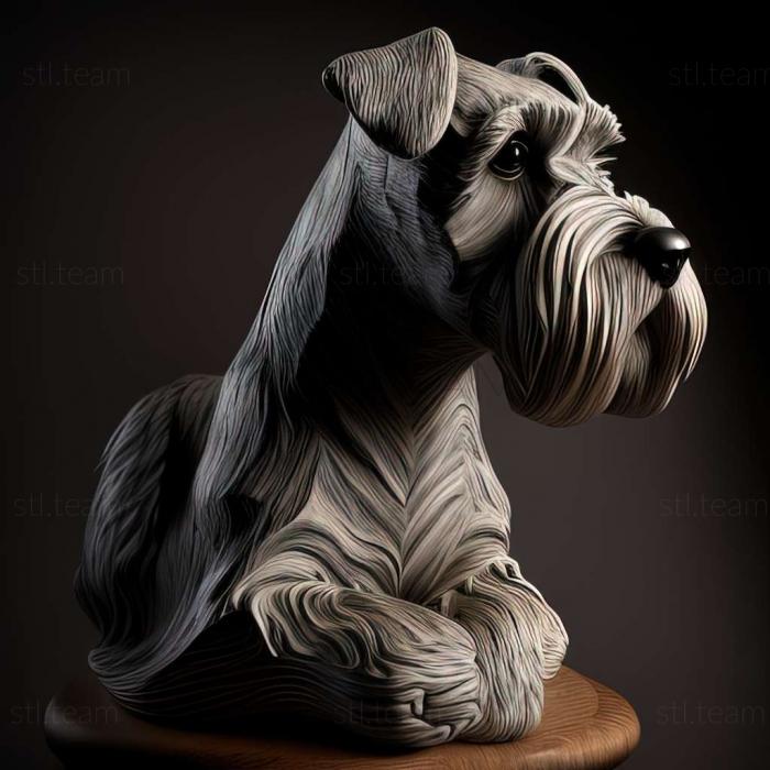 3D model Zwergschnauzer dog (STL)